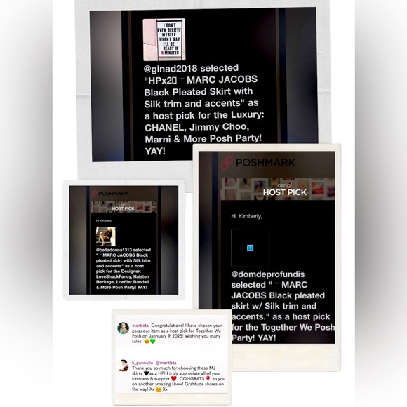 ▪️MARC JACOBS Black Pleated Skirt with Silk trim and accents - Picture 13 of 16